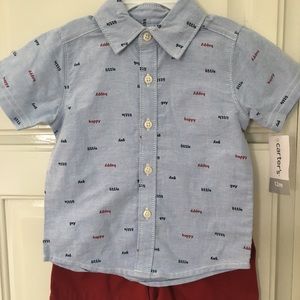 Carter’s 12M Infant Toddler Shirt/Shorts NWT